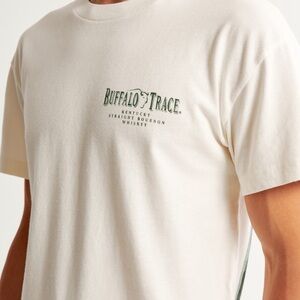 Buffalo David Bitton Off-White Tee with Green Logo